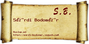 Sárdi Bodomér névjegykártya